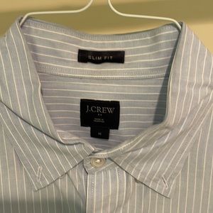 J Crew Slim Fit Blue Stripped Dress Shirt